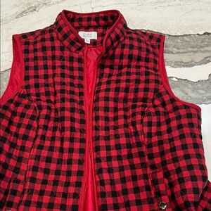 Croft & Barrow Red and Black Checkered Vest Christmas ready!